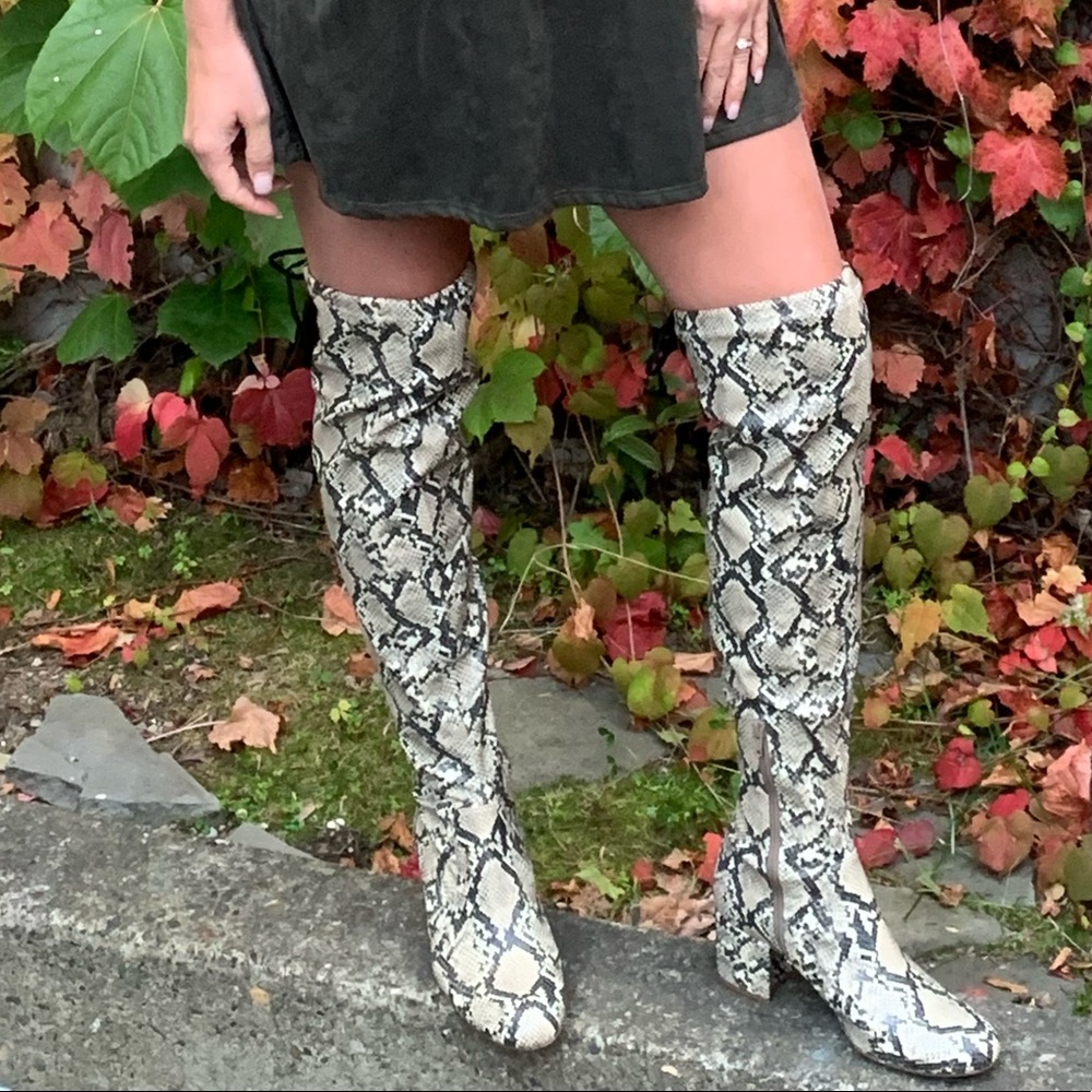 Brand New Gianni Bini Snakeskin leather over the knee boot
